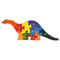 아티우드 고무나무 원목퍼즐 10psc, 공룡 숫자, 10피스, 1개