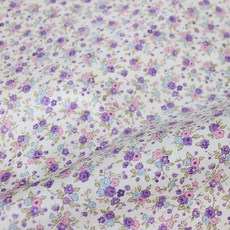 Eco chic系列可愛花卉印花20支棉布, 紫色