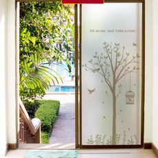 GGOOMIM 無痕靜電玻璃貼 想休憩的樹, 混色