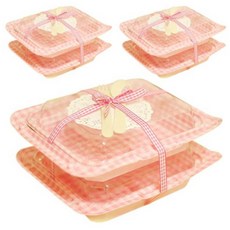 도나앤데코 핑크체크 도시락, 1개입, 6개