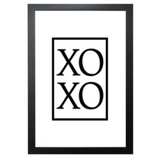 꾸밈 투명 아크릴 액자 XOXO, 블랙