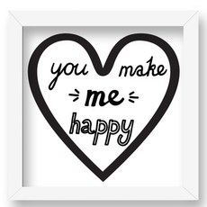 꾸밈 투명 아크릴 액자 너는나를행복하게해, 화이트