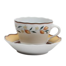 후첸로이터 알파비아 커피 컵&소서 720370-1484614742, 옐로우, 1개