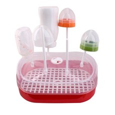 多功能奶瓶晾乾架收納盒, 紅色