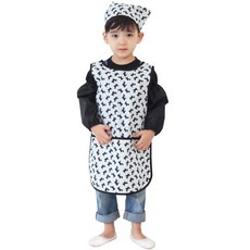 Plie 男黑色狗狗無袖防水圍裙+頭巾+袖套+夾鏈袋