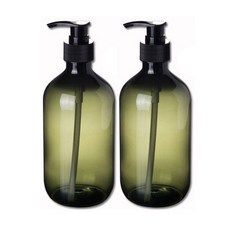 공병 500ml + 캡 세트, 그린 + 블랙캡, 2개