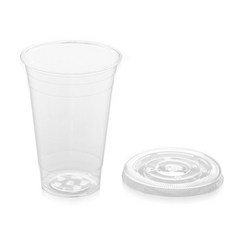 마켓맨 투명 PET 아이스컵+평뚜껑, 50개, 1세트