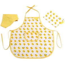 세맘스 아동용 방수 앞치마 두건 파우치 3종 세트
