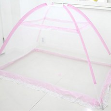 SUZICNL 按鍵式嬰兒蚊帳, 粉色, 1入