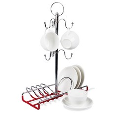 카펠라 북유럽풍 럭셔리 찻잔걸이세트, 원 (레드), 1세트