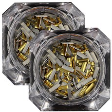 롱스퀘어 5mm 네일스톤, 골드, 2개