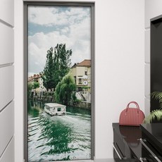 꾸밈 현관문 시트지, 아름다운유럽의풍경, 100 x 210 cm