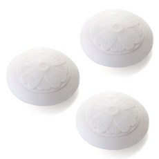 河綠色浴室花排水蓋白色, 3片, 白色