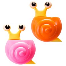 리버그린 달팽이 칫솔걸이, 핑크, 오렌지, 2개입