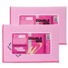 잇츠윈 더블윈 글래스 타월 Ver 2 핑크, 2개
