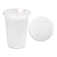 The Bean Some. 透明PET冰杯+平蓋, 100個, 1套