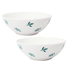 PAULUS 草本圖案陶瓷碗, 2件, 綠色