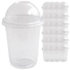 14oz 아이스 투명컵 + 돔형 타공 뚜껑, 25개, 1세트