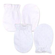 Organic Boom 素色+藍色圓點印花手套組