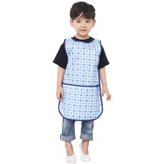 플리에 남아용 민소매 앞치마 + 지퍼백 세트 체크