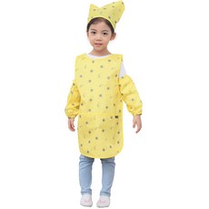 Plie 女童泰迪熊印花無袖圍裙+頭巾+袖套+夾鏈收納袋