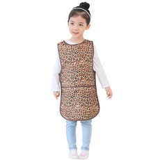 Plie 女童豹紋無袖圍裙+夾鏈袋