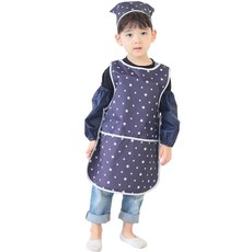 Plie 男童灰色星星無袖圍裙+頭巾+袖套+夾鏈袋