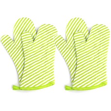 리빙조이 스트라이프 오븐장갑, 그린, 4개입