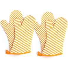 Livingjoy 條紋烤箱手套, 黃色, 4件