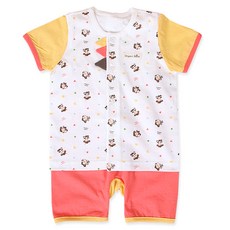 오가닉붐 유아용 몽이 쟈가드 배색 반소 내의