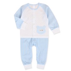 Organic Boom 男童格紋長袖長褲睡衣套裝