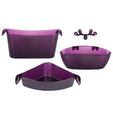 리버그린 흡착 클래스 선반 3p 세트, 퍼플, 1세트