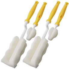 babybear 韓國製造奶瓶刷2入 + 奶嘴刷2入, 1套, 黃色