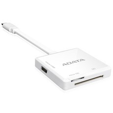 ADATA 애플 안드로이드 호환 OTG 멀티 카드 리더기, AI910, 화이트, 1개