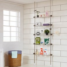 Tres Belle 不鏽鋼立柱式5層浴室置物架, 1個, 單色