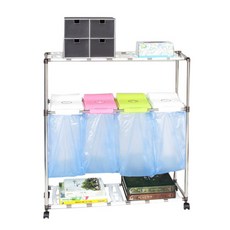 Reban Swing 2層分類回收箱 4格, 混色, 1個