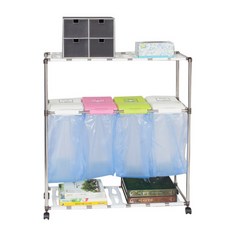 Reban方形2層分類回收箱 4格, 混色, 1個