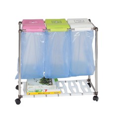 方形分類垃圾桶 3格, 混色, 1個