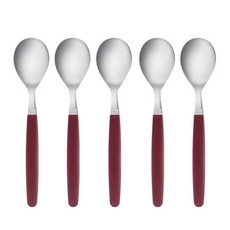 마호커트러리 틴트 아동용 숟가락, 버건디와인, 단품, 5개