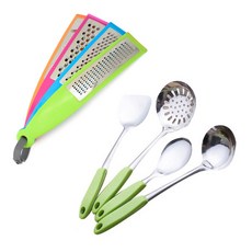 리빙조이 스테인레스 주방용품 조리도구 4p + 멀티 강판 세트 E-02, 혼합 색상, 1개