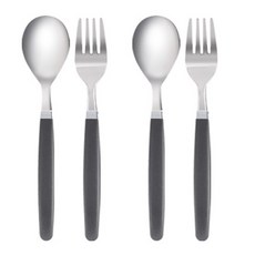 MAHO 孩童湯匙 2入+叉子 2入, Charcoal Gray, 湯匙 2入+叉子 2入