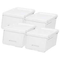roomax 滑蓋式收納箱 纖薄型, 象牙白, 小型, 4個