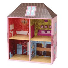 크룸 인형놀이 이층집 책장겸용, 혼합 색상, 1개