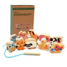 키움하우스 칙칙폭폭 동물 실꿰기, 혼합 색상, 1개