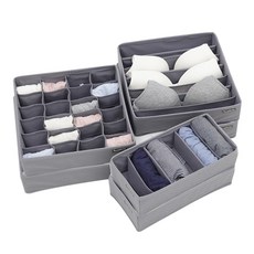 House Recipe 無紡佈內衣收納袋套裝 3 x 2p 灰色, 1套