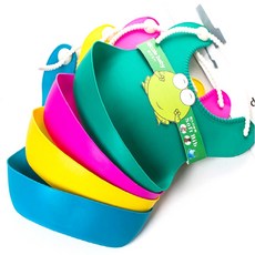 BEULRUMUYEOK Nicole baby 妮可寶貝 軟式矽膠圍兜 2入, 隨機出貨