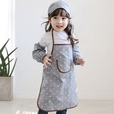베베뉴 여아용 순면 앞치마 + 헤드밴드 + 토시 세트
