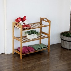 竹製鞋架, 單一顏色, 3層