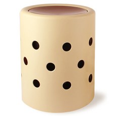 Sunwooland 家居圓點垃圾桶 10L, 米色, 1個