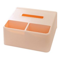 OWLIVING 壁掛式面紙收納盒 蜜桃色, 1個, 粉紅色